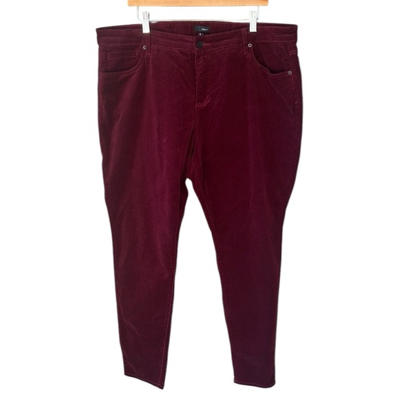Edyson New w Tag 20W Hampton Skinny Corduroy Jeans Burgundy - Picture 1 of 7